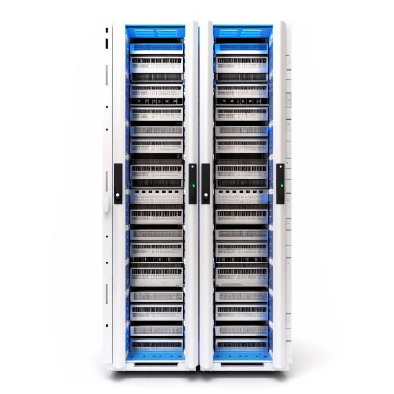A modern server with blue accents