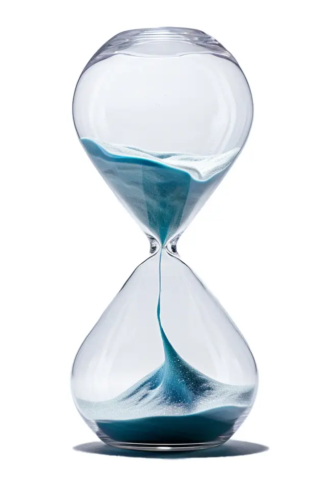 A blue hourglass