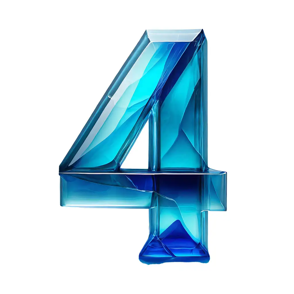 Number 4 blue glass