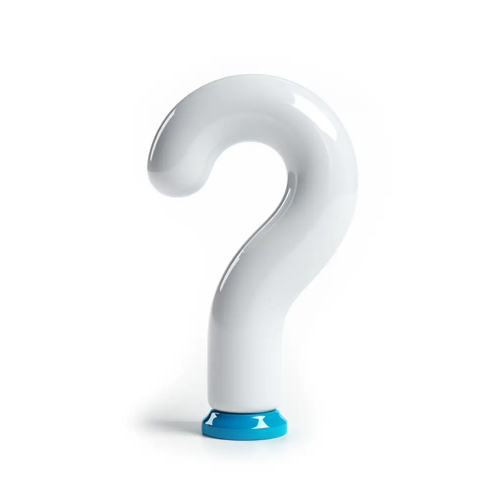 Question mark with blue base
