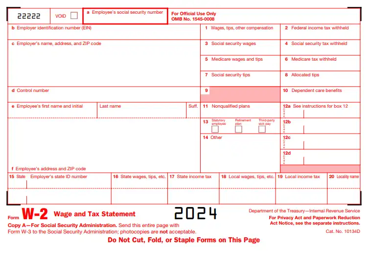 W-2 Form 2024