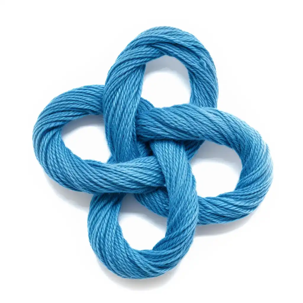 A blue rope knot