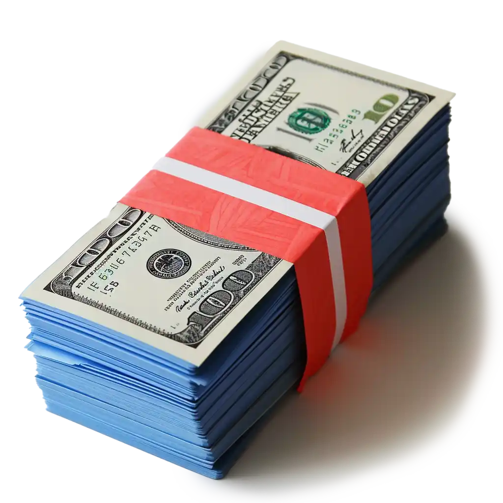 A stack of blue USD 100 dollar bills