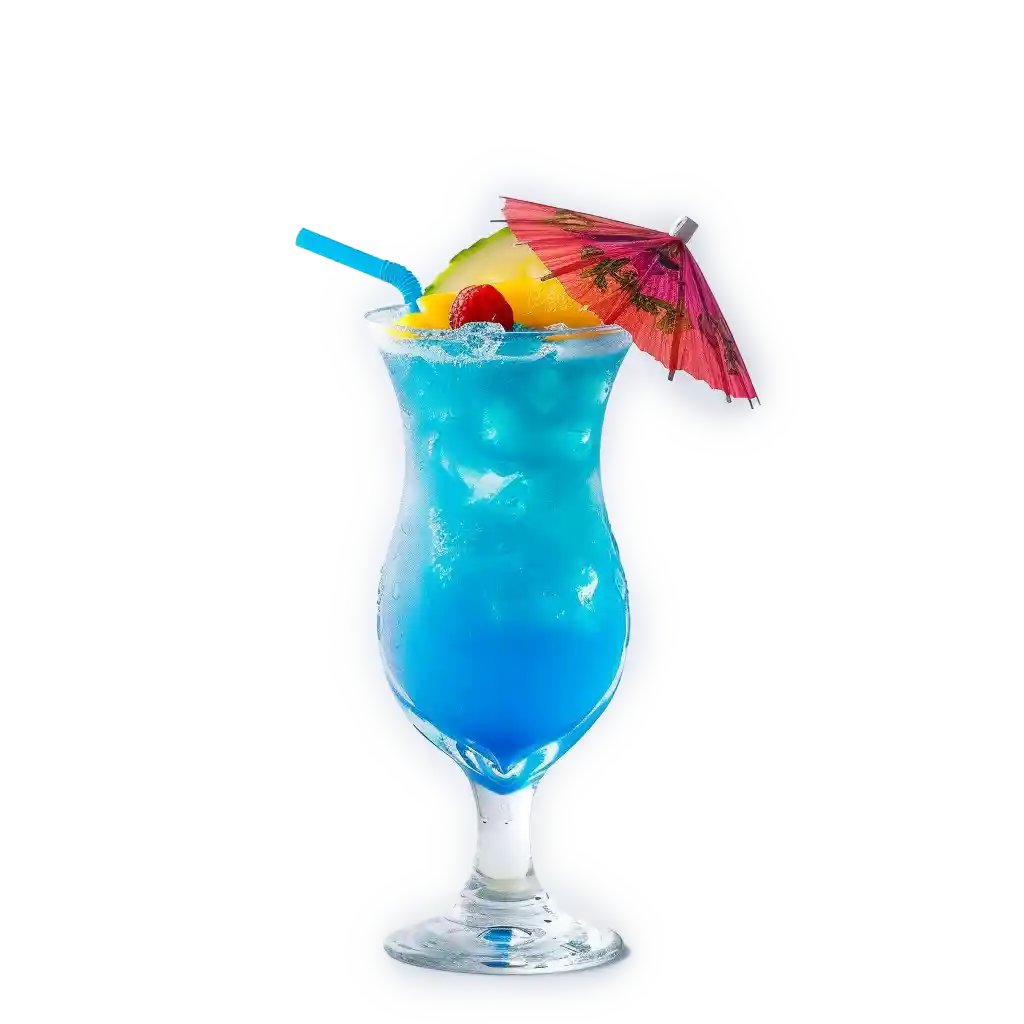 A blue cocktail