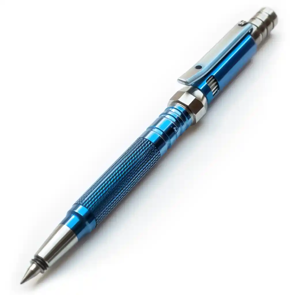 A modern blue pen.